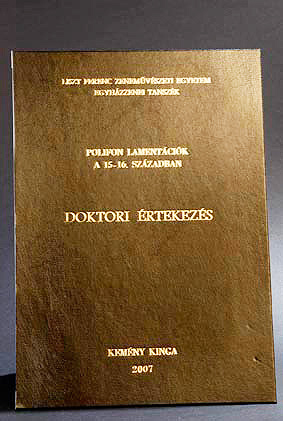 Doktori értekezés kötés